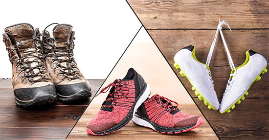 Running shoes for different surfaces